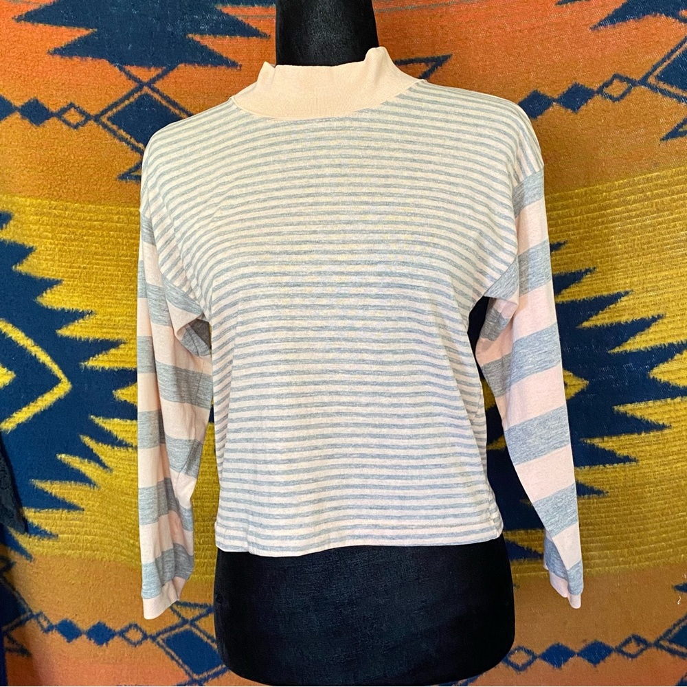 Vintage Let-Us Teez Long sleeve 50/50 Polycotton Top. Collar. USA. S/M